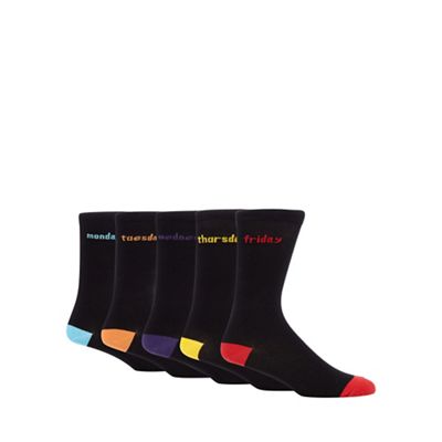 Freshen Up Your Feet Pack of five black odour-free socks